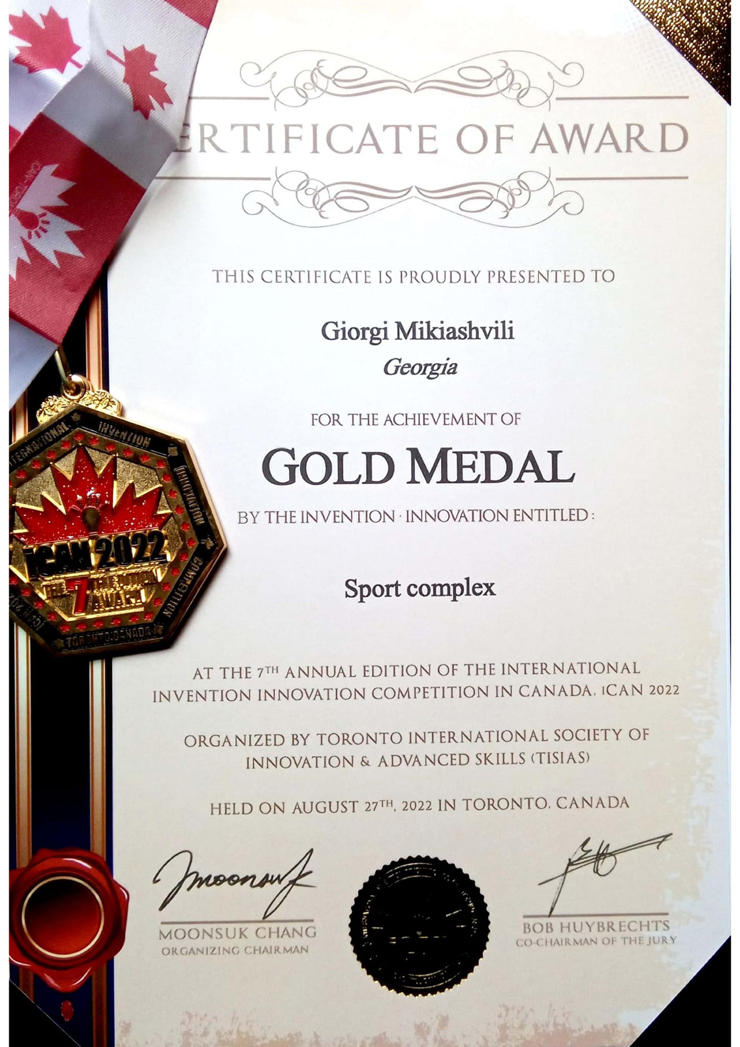 Gio Mikiashv. ICAN 2022 gold Gio Mikiashv. ICAN 2022 gold